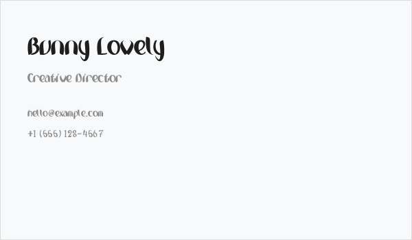 Bunny Lovely Business Card