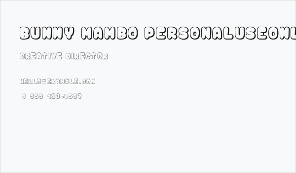 Bunny Mambo_PersonalUseOnly Business Card