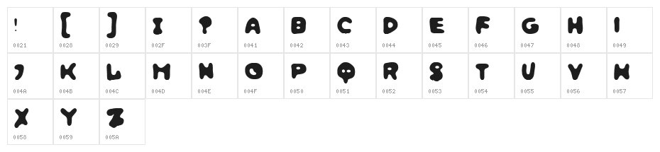 BunnyBaby Character Map
