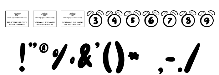 BunnyRegular Font OTHER CHARS