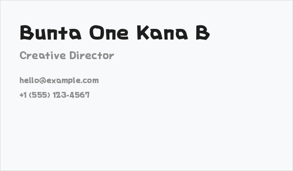 Bunta One Kana B Business Card