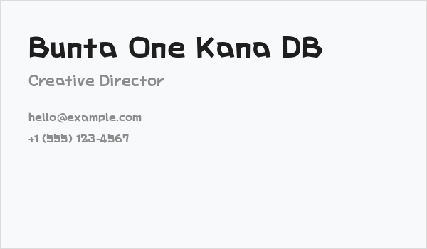 Bunta One Kana DB Business Card