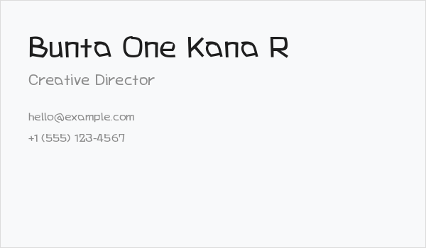 Bunta One Kana R Business Card