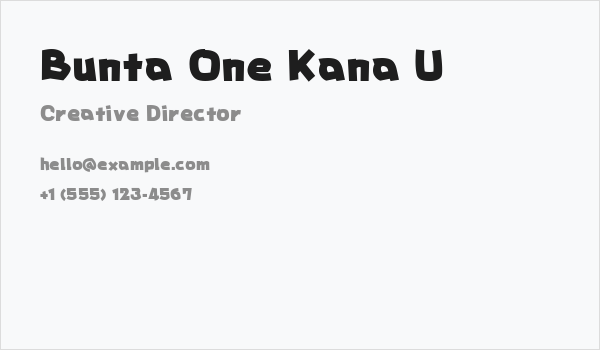 Bunta One Kana U Business Card