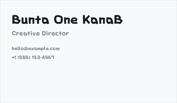 Bunta One KanaB Business Card