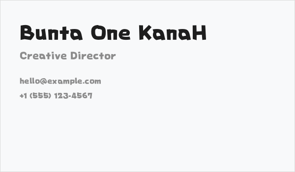 Bunta One KanaH Business Card