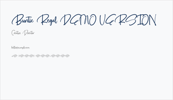 Buntic Regal DEMO VERSION Business Card