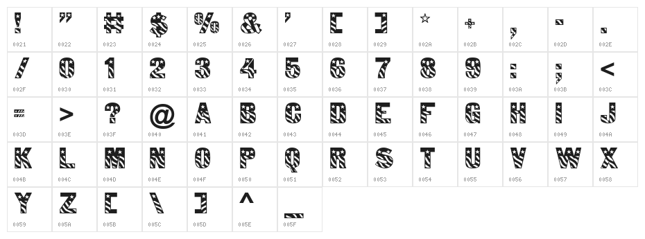Bunting 1  Normal Character Map