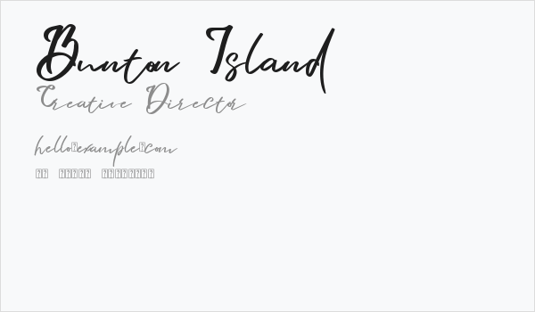 Bunton Island Business Card