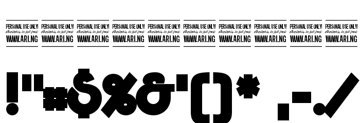 Bunya PERSONAL Black Font OTHER CHARS