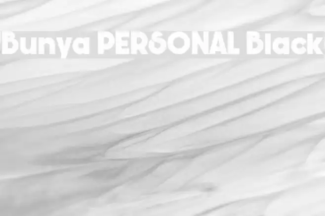 Bunya PERSONAL Black Caratteri examples