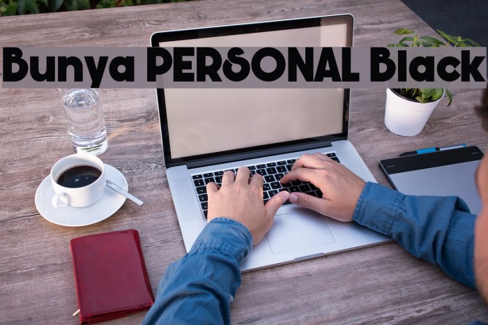 Bunya PERSONAL Black Font examples