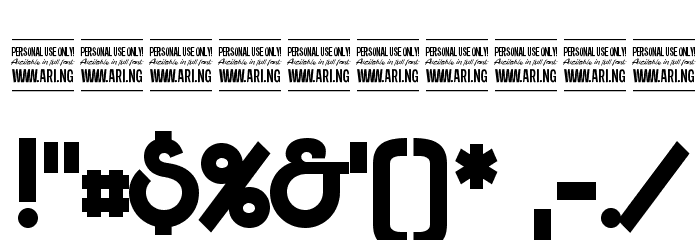 Bunya PERSONAL Bold Font OTHER CHARS