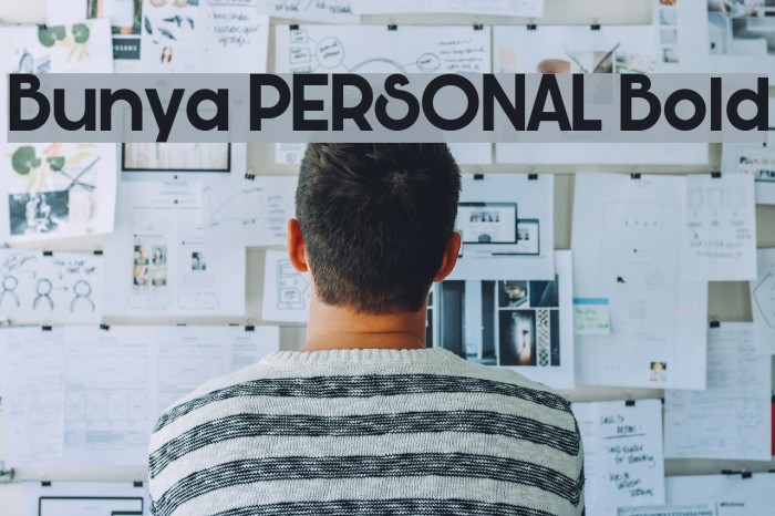 Bunya PERSONAL Bold Font examples