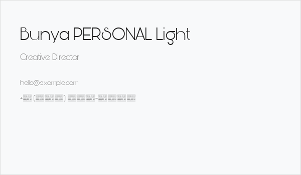 Bunya PERSONAL Light Business Card