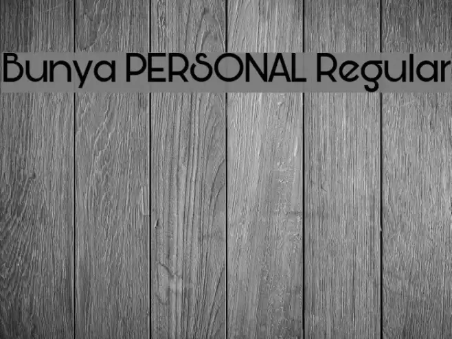 Bunya PERSONAL Regular Schriftart examples
