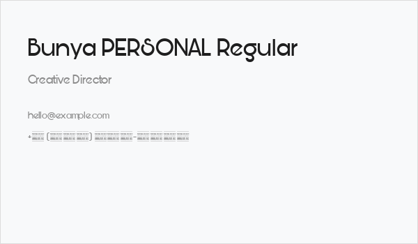 Bunya PERSONAL Regular Business Card