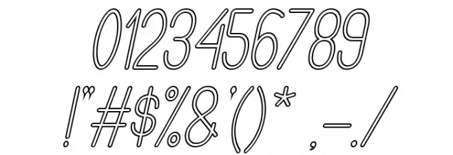 Buon Umore Hollow Italic Font OTHER CHARS