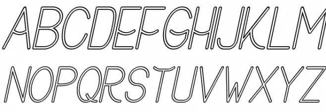Buon Umore Hollow Italic 字体 大写