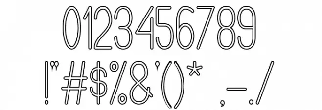 Buon Umore Hollow Font OTHER CHARS