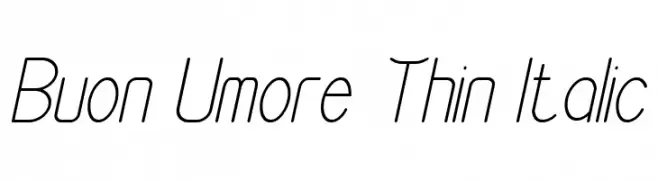 Buon Umore Thin Italic  フリーフォントのダウンロード