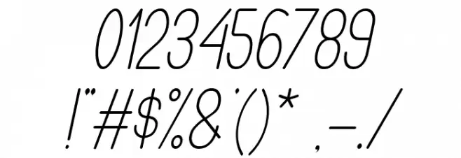 Buon Umore Thin Italic Font OTHER CHARS