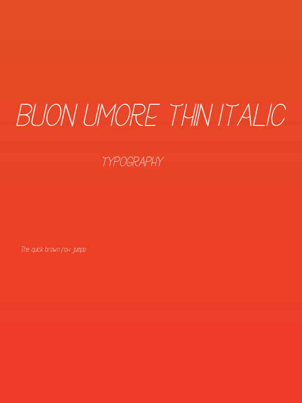 Buon Umore Thin Italic Poster