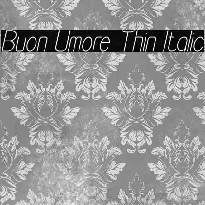 Buon Umore Thin Italic Font examples