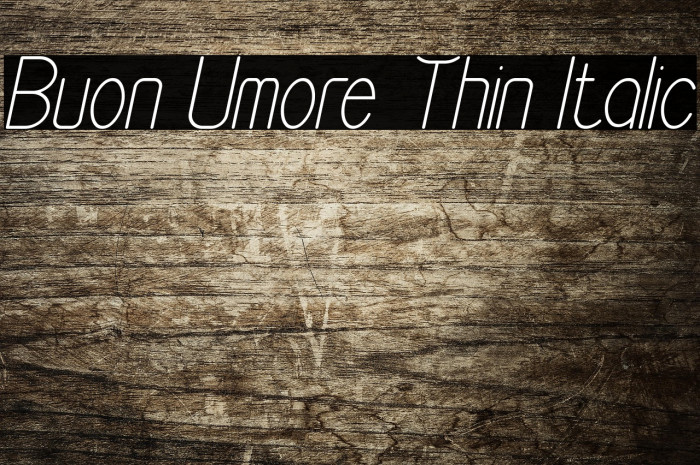 Buon Umore Thin Italic Example 3
