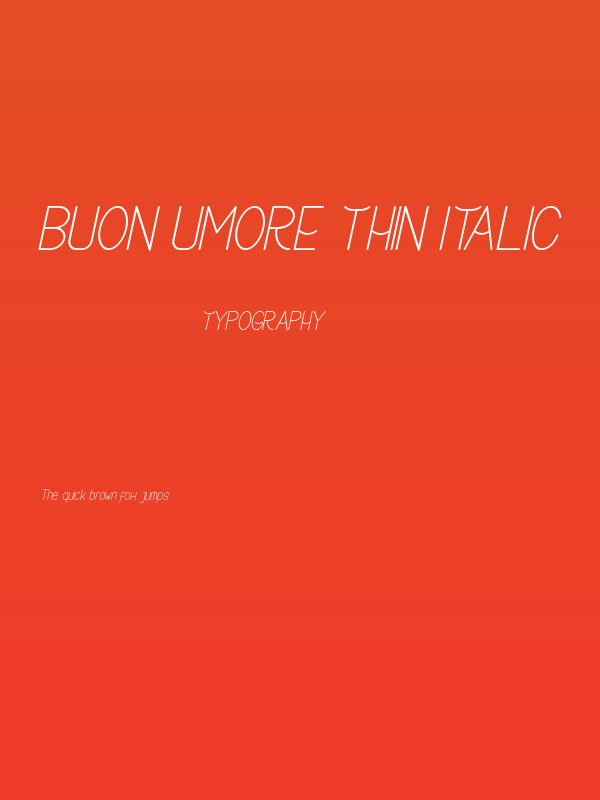 Buon Umore Thin Italic Poster