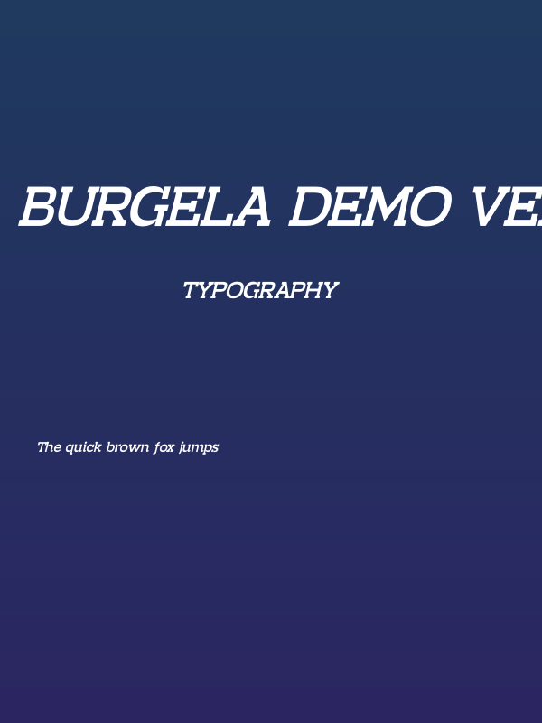 Burgela DEMO VERSION Italic Poster