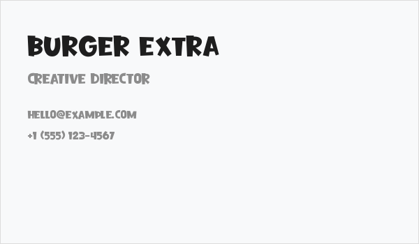 Burger Extra Business Card