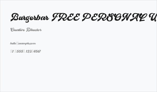 Burgerbar FREE PERSONAL USED Business Card