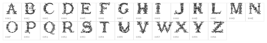 Burgoyne_Initials Character Map