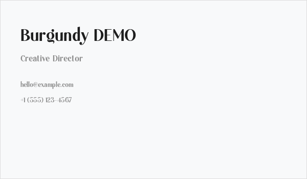 Burgundy DEMO Business Card