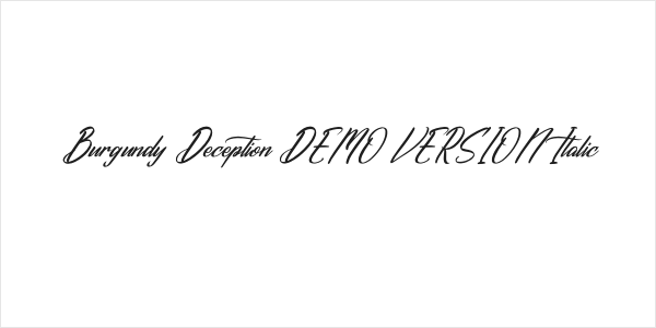 Burgundy Deception DEMO VERSION Italic Logo