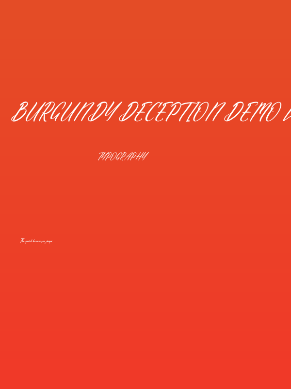Burgundy Deception DEMO VERSION Italic Poster