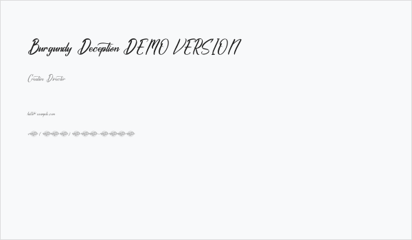 Burgundy Deception DEMO VERSION Business Card