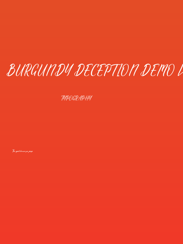 Burgundy Deception DEMO VERSION Poster