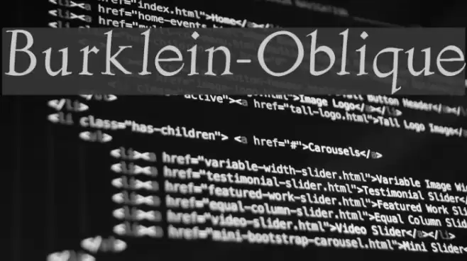 Burklein-Oblique Font examples