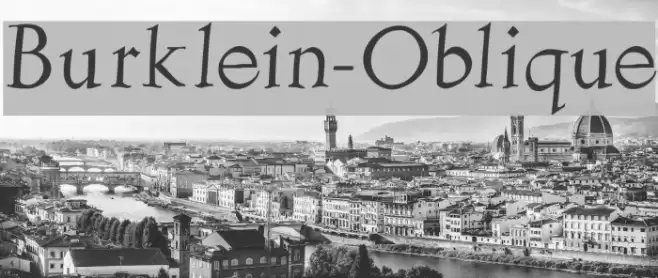 Burklein-Oblique Font examples