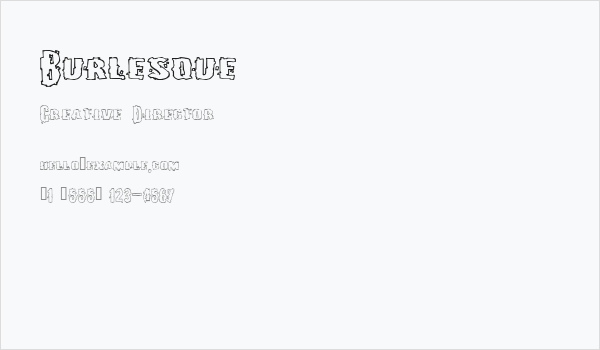 Burlesque Business Card