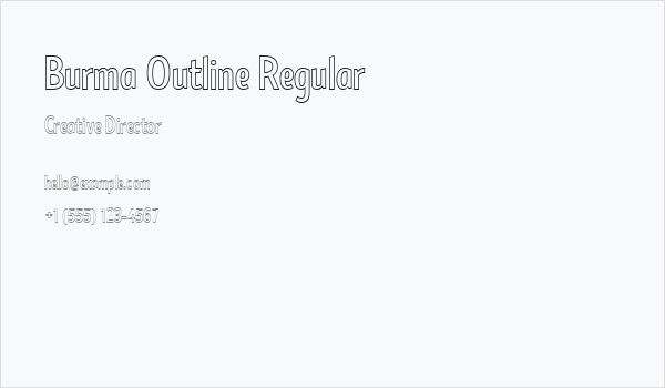 Burma Outline Regular Business Card