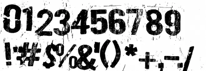 Burn out, fade away Font OTHER CHARS