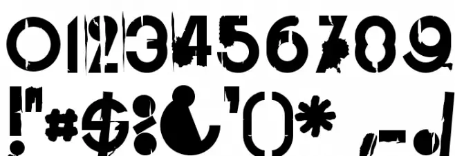 BurnOut Font Alte caractere