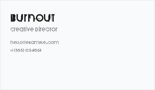 BurnOut Business Card