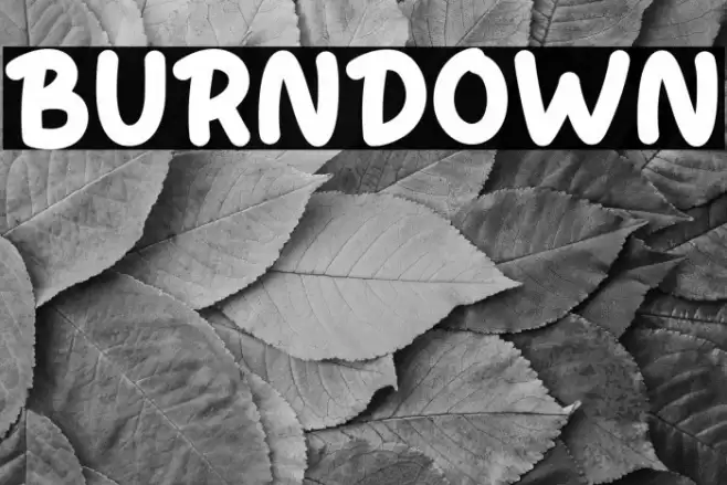 Burndown Font examples