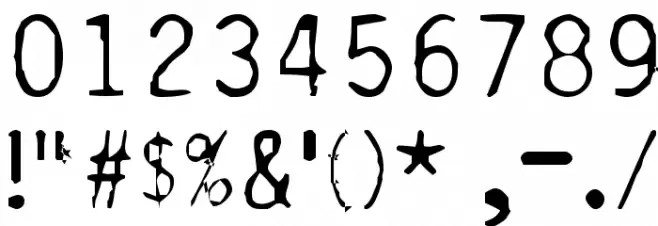 Burned-Gothic Font OTHER CHARS