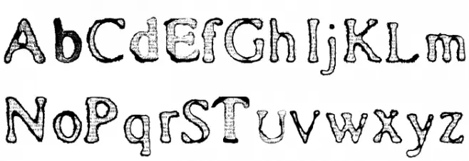 Burned Letters by  Marta van Eck फ़ॉन्ट लोअरकेस