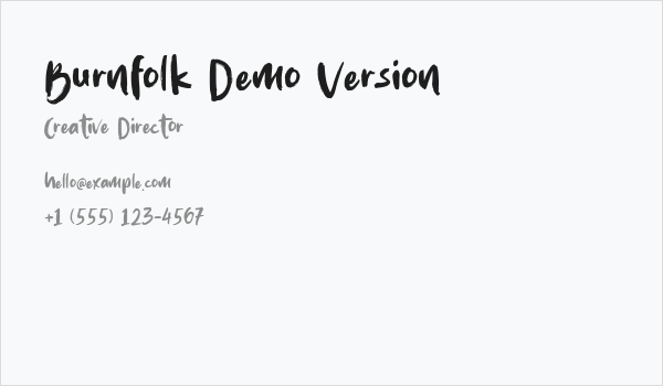 Burnfolk Demo Version Business Card